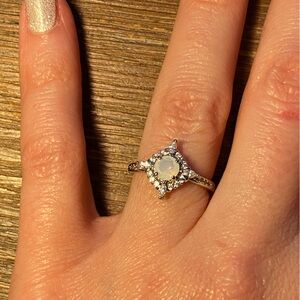 Silver Halo Ring with Brilliant Center Stone